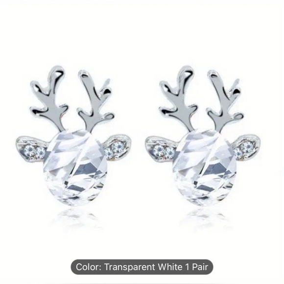 🎁 Reindeer Earrings, white - Picture 2 of 3